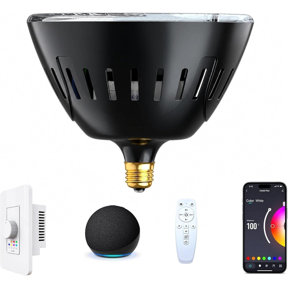 LED Smart Pool Lights bulb work with Alexa Google, APP ,Remote or Knob Panel Con